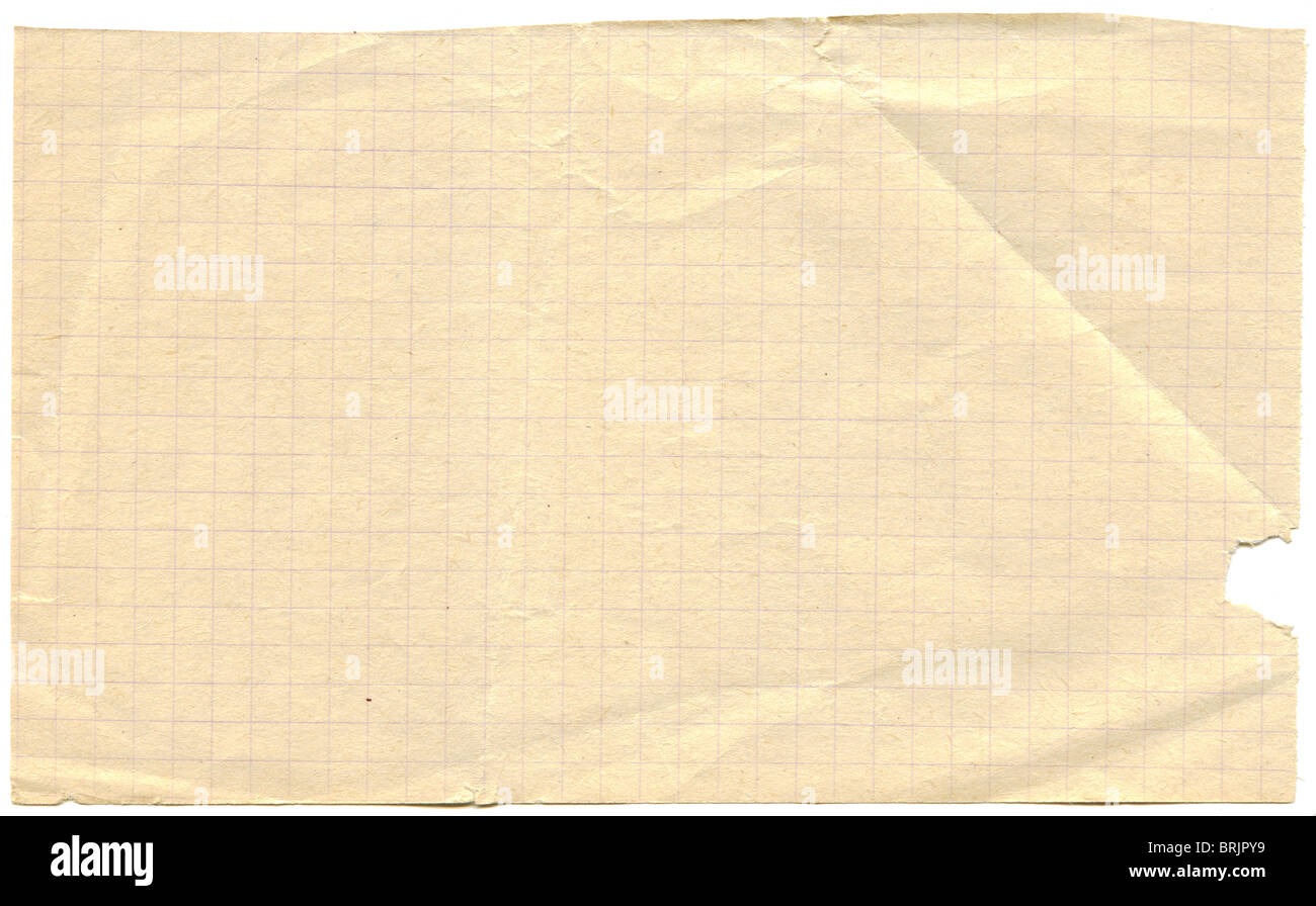Old yellowed graph paper Stock Photo