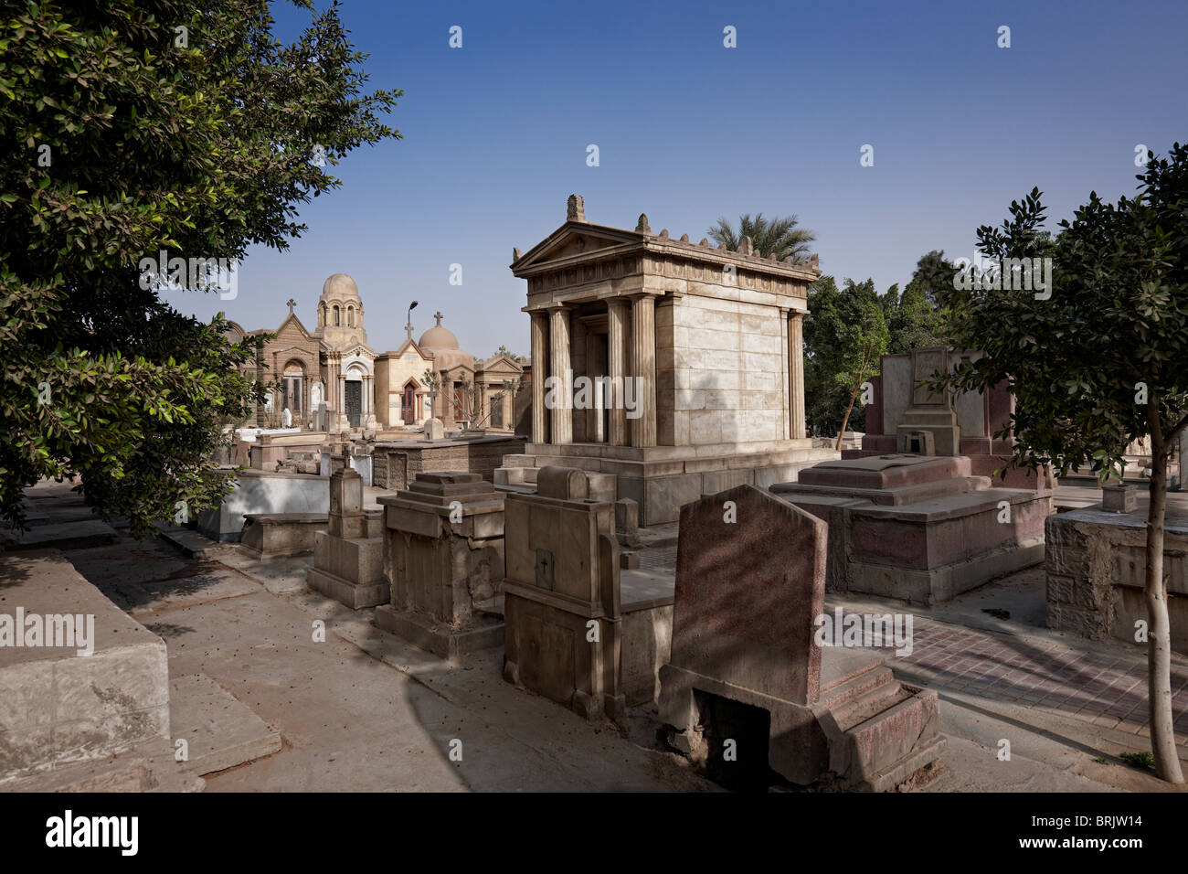 tombs on cemetery in Coptic Cairo, Egypt, Arabia, Africa Stock Photo