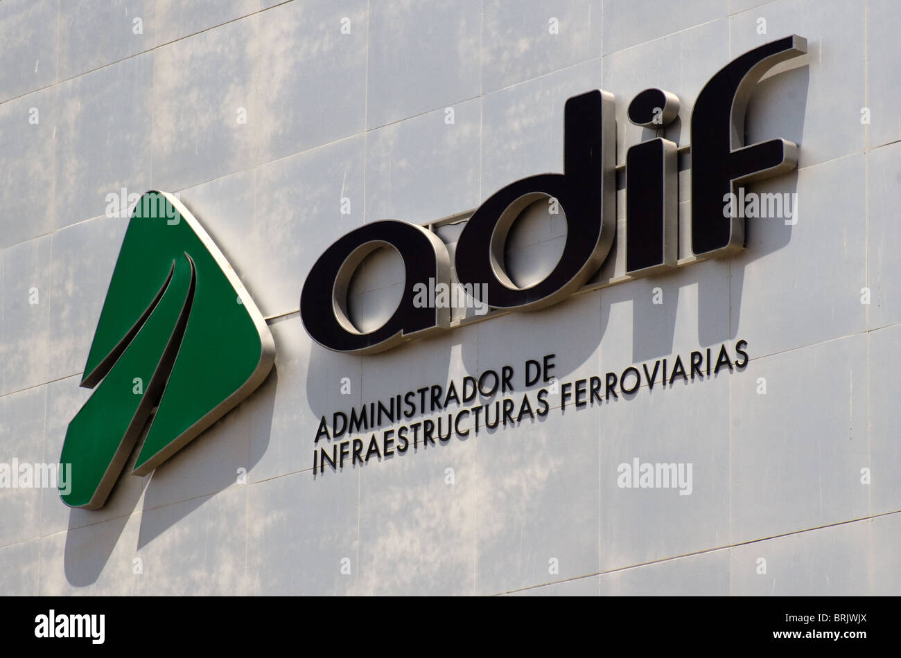 ADIF sign, Cadiz railway station, Cadiz, Andalucia, Spain Stock Photo