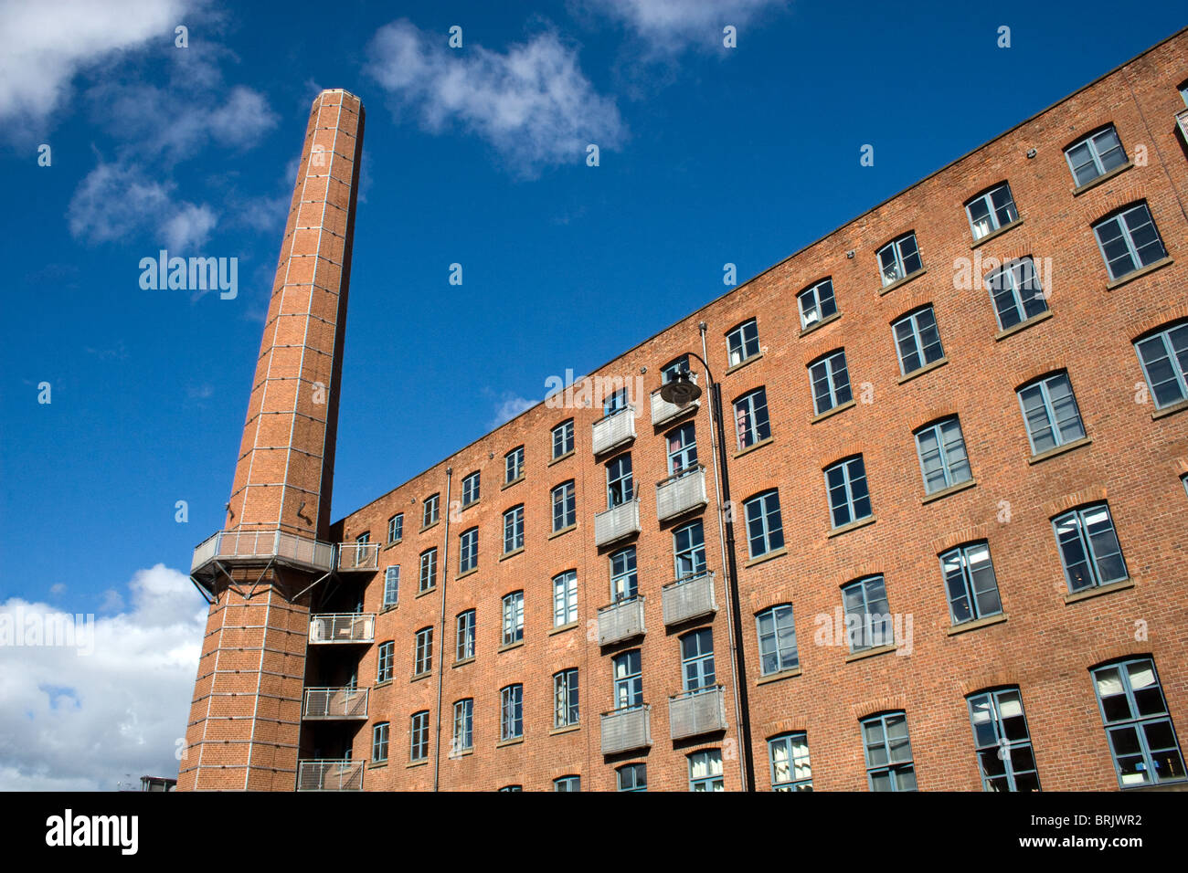 Chorlton Mill, listed former Victorian cotton mill now converted to loft apartments, edge of city centre, Manchester, England. Stock Photo