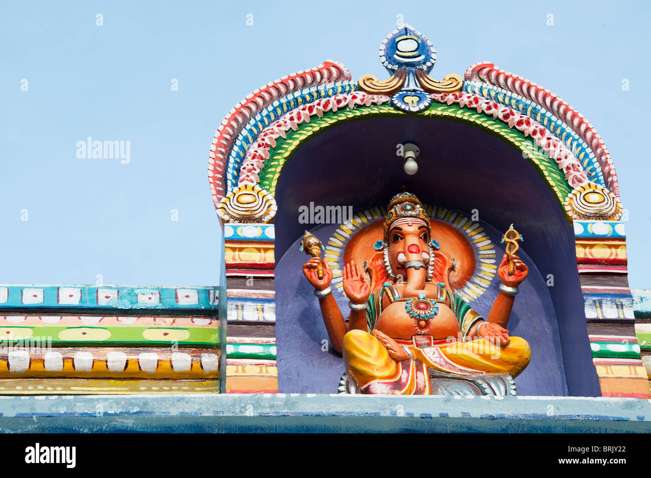 Hindu temple ganesha statue. Puttaparthi, Andhra Pradesh, India Stock Photo