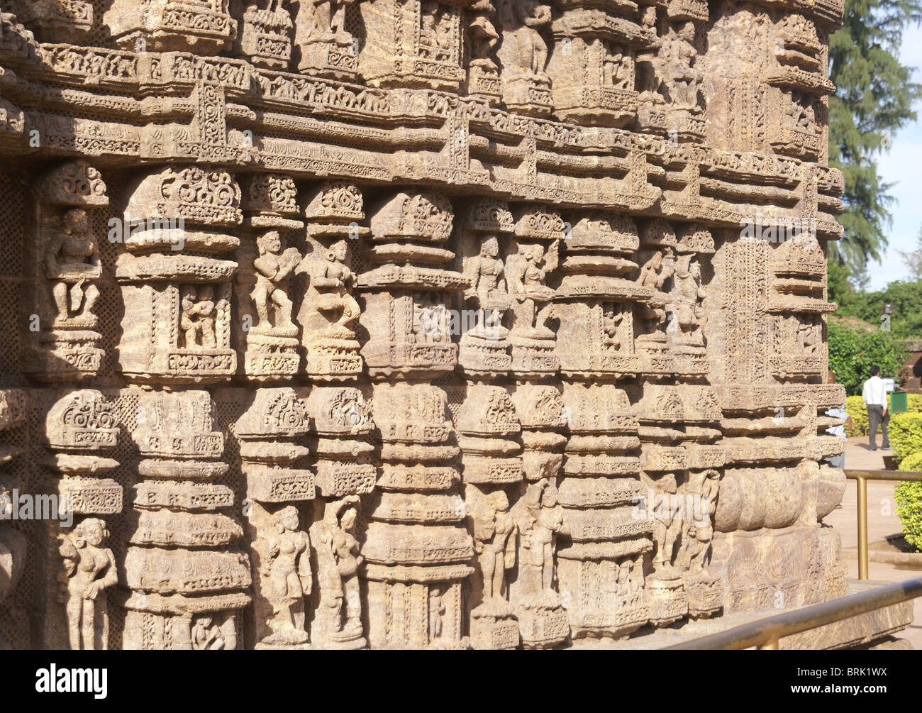 Detail, exterior sculptures of Hindu temple at Konark, Orissa, India Stock Photo