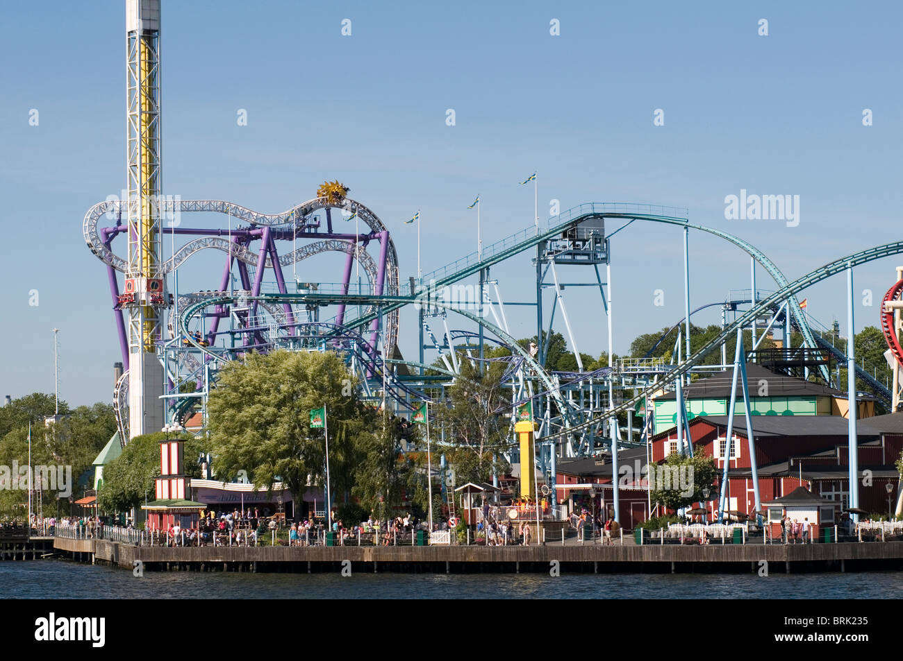 Amusement park Grona Lund Stockholm Sweden swedish rollercoaster  rollercoasters roller coaster coasters Djurgården island parks Stock Photo  - Alamy