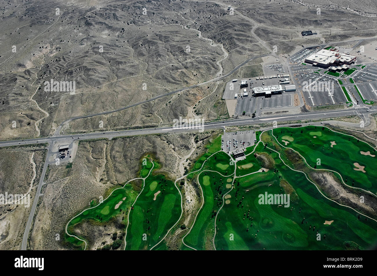 Golf course shopping center etc flying into Albuquerque NM Stock Photo Alamy
