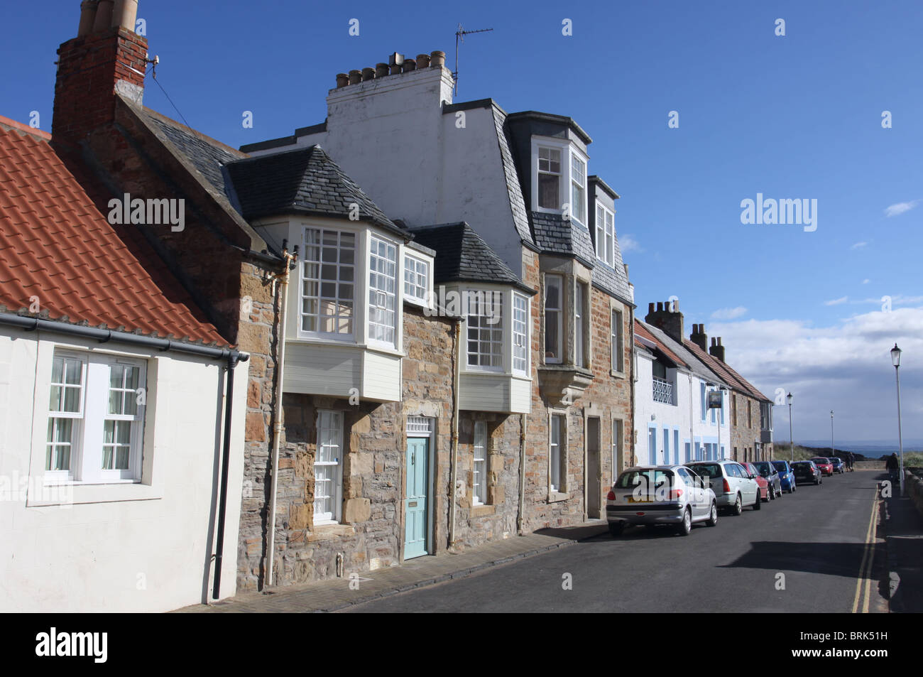 street scene with Ship Inn Elie East Neuk Fife Scotland September 2010