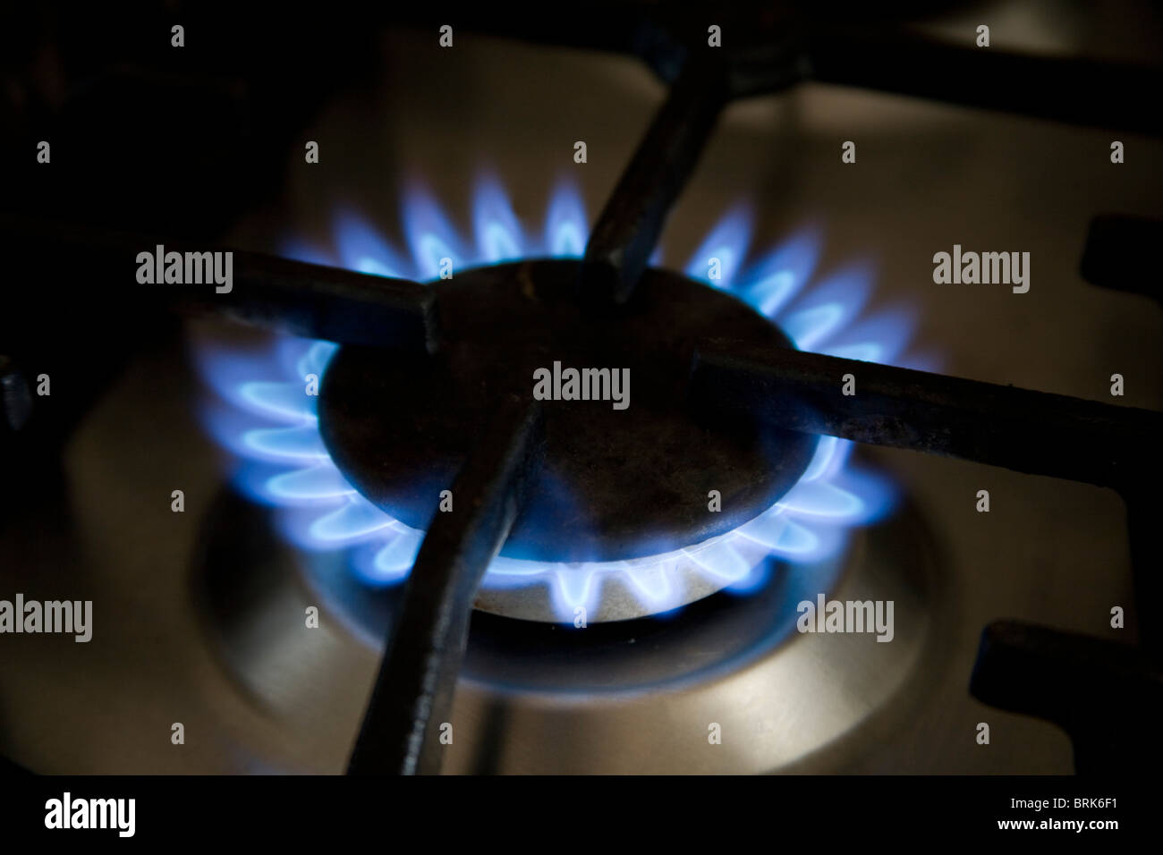 Gas ring on hob Stock Photo Alamy