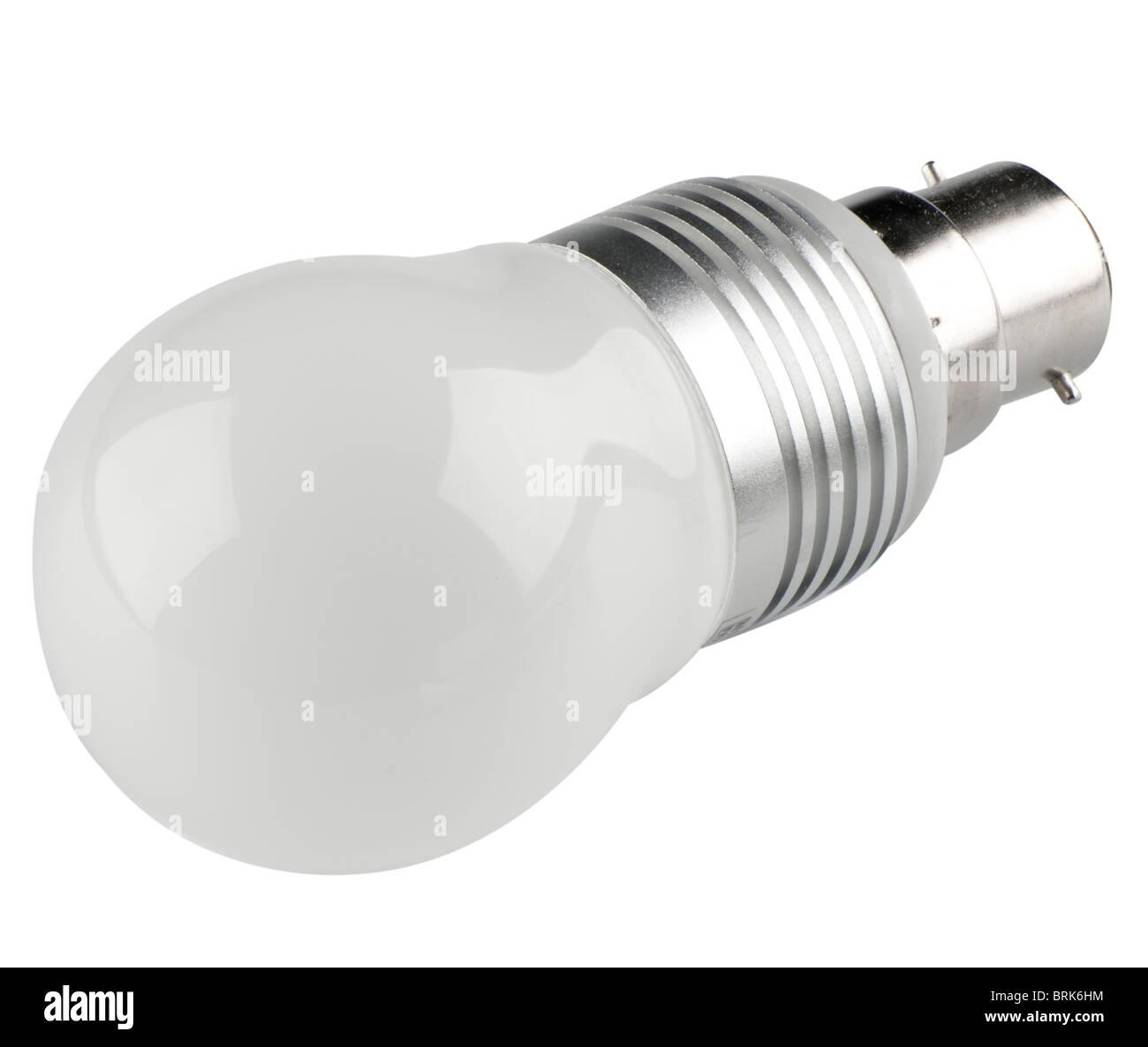 Close up cut out shot of an energy saving LED light bulb Stock Photo