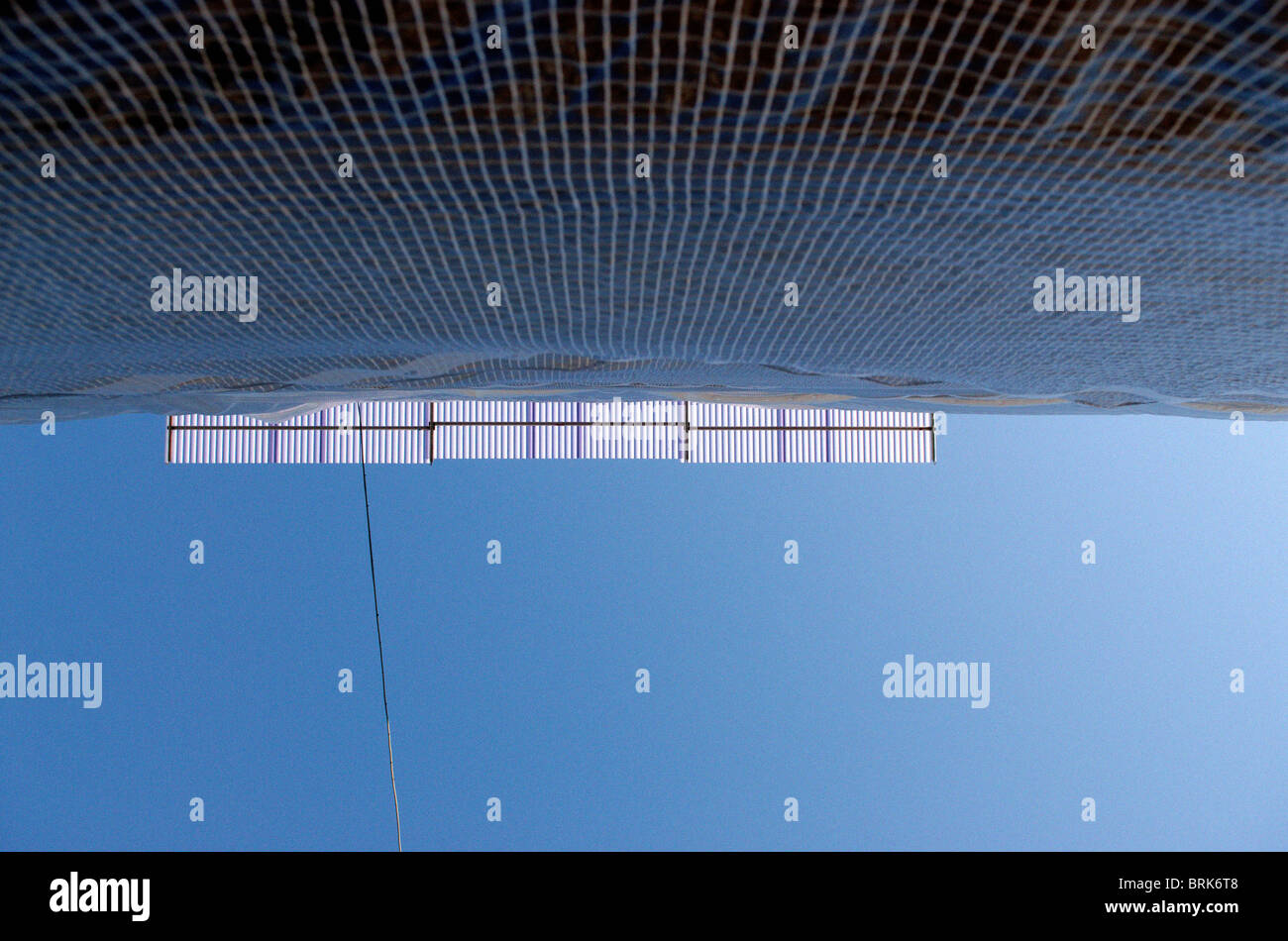 SCAFFOLDING SEEN FROM BELOW Stock Photo