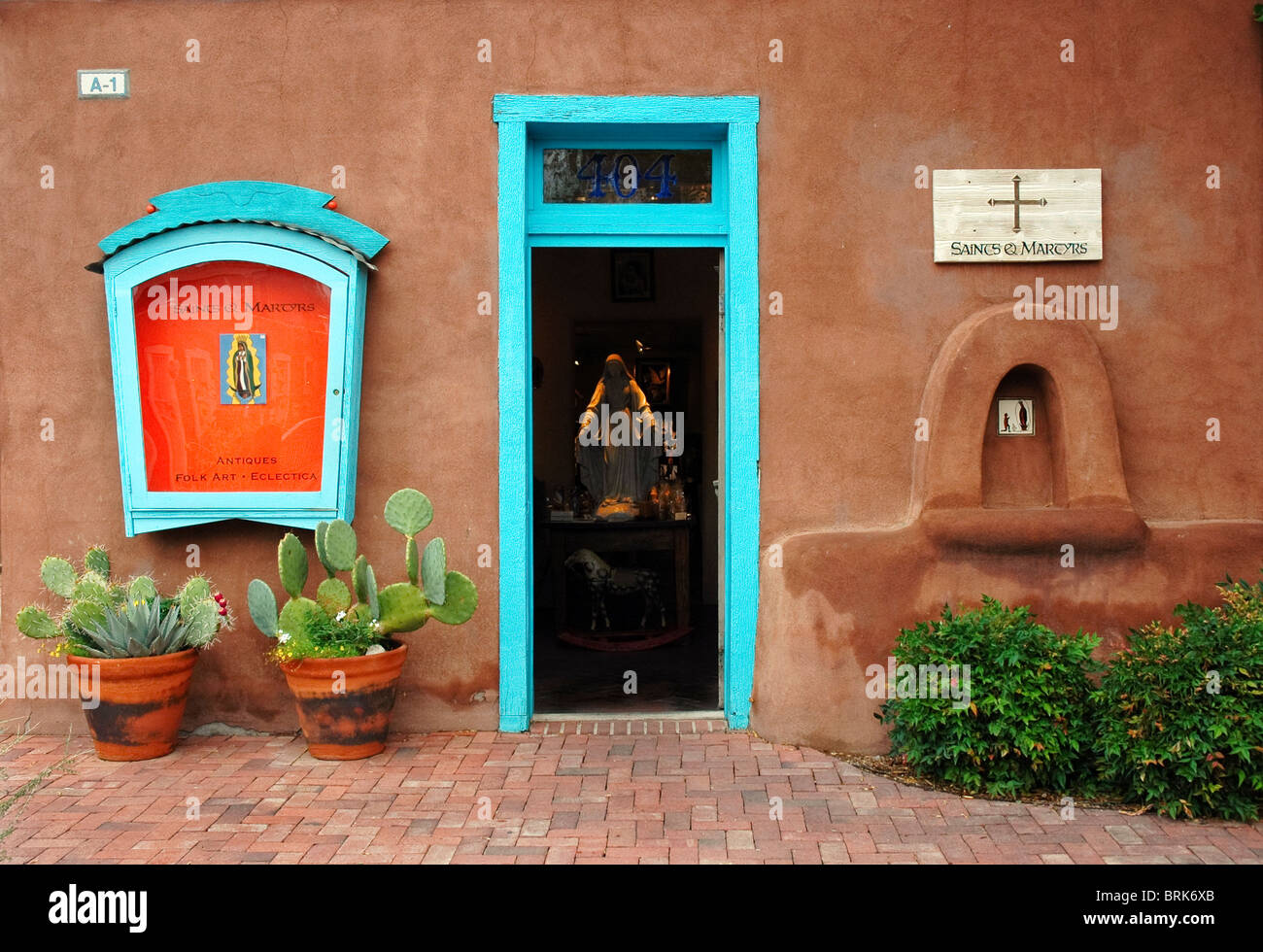 Shop for religious articles in Old Town section of Albuquerque, NM. Stock Photo