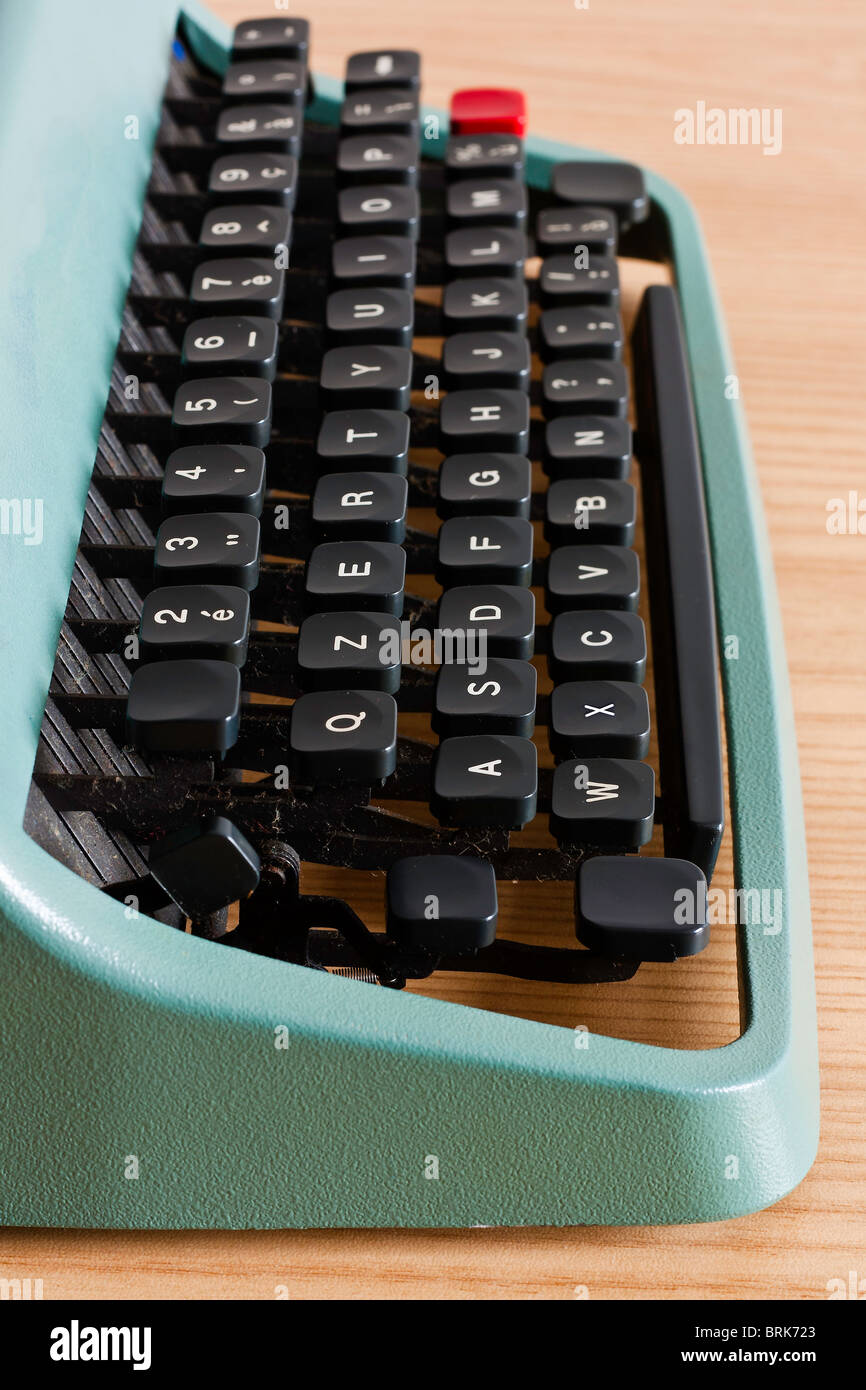 old classic typewriter, keyboard closeup Stock Photo Alamy