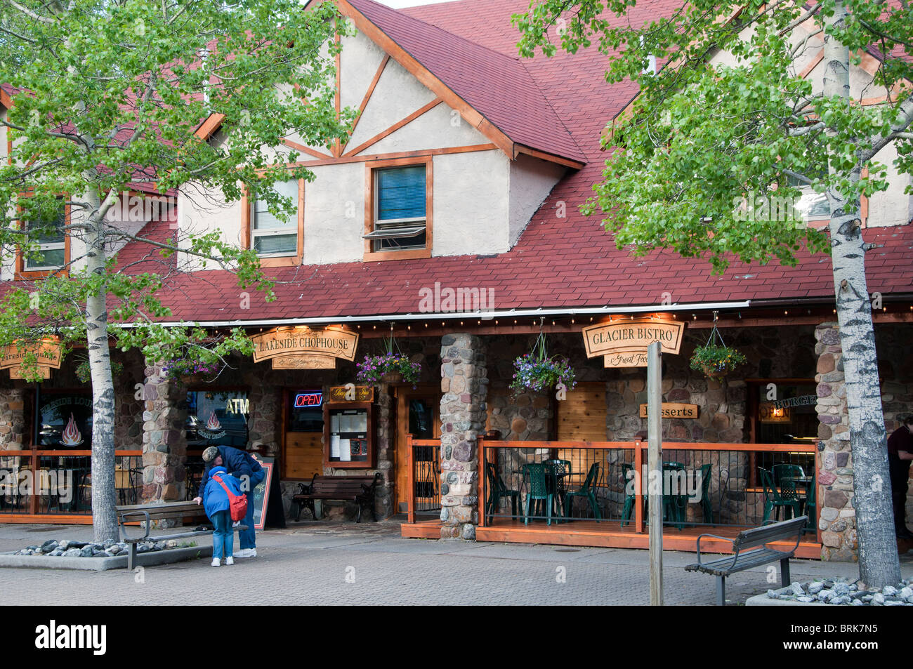 Shops in town, Waterton Park, Alberta, Canada Stock Photo Alamy