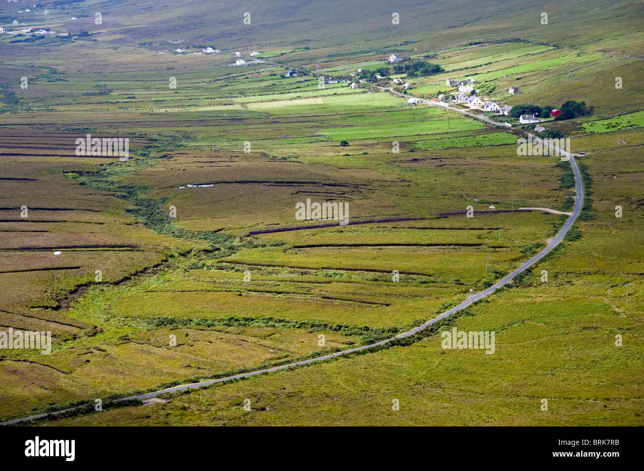 Curve in the road,at Dooega, Achill Island, County Mayo, Ireland. Stock Photo