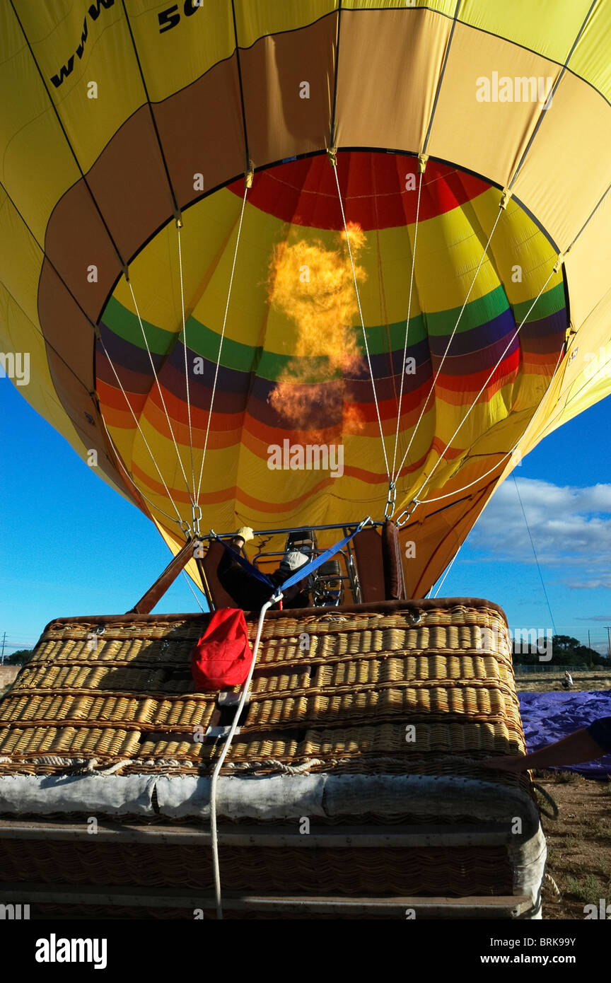 Launching hot air balloon, Albuquerque, NM. Stock Photo
