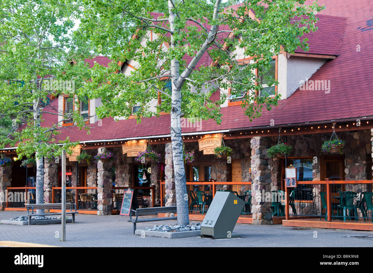Shops in town, Waterton Park, Alberta, Canada Stock Photo Alamy