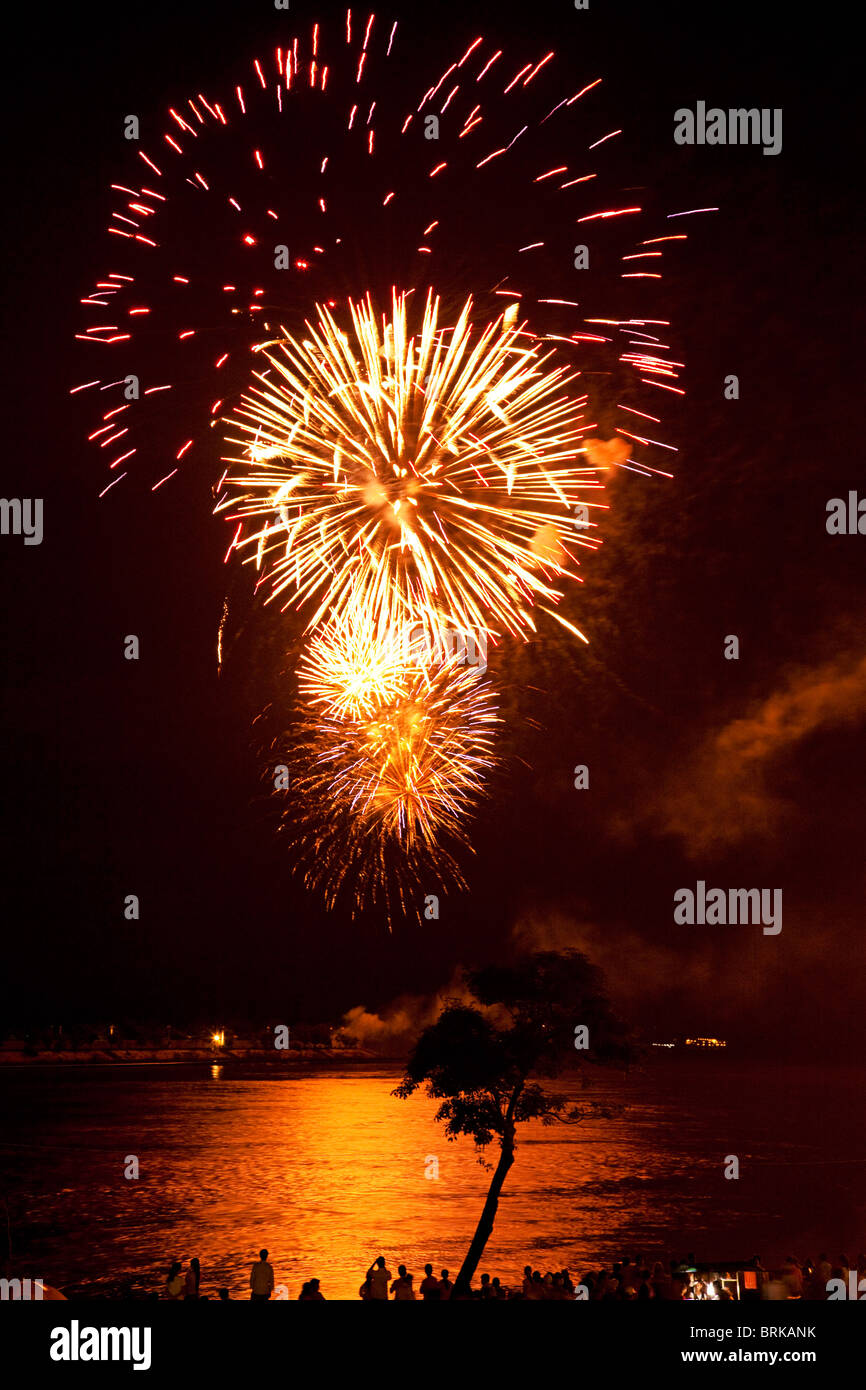 Water Festival fireworks, Cambodia Stock Photo Alamy