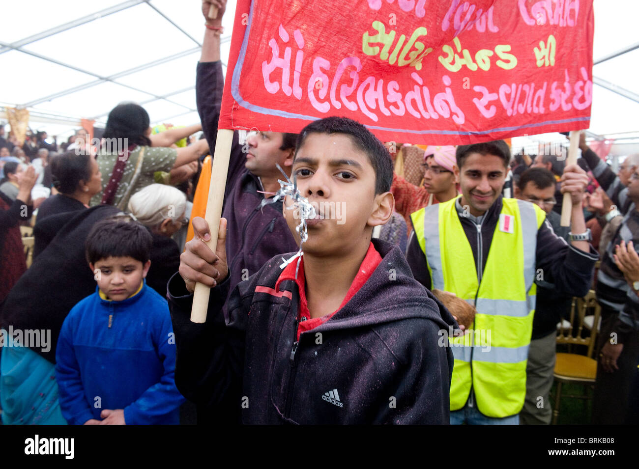 Devotees at a Ganesh Festival.  Photo by Gordon Scammell Stock Photo