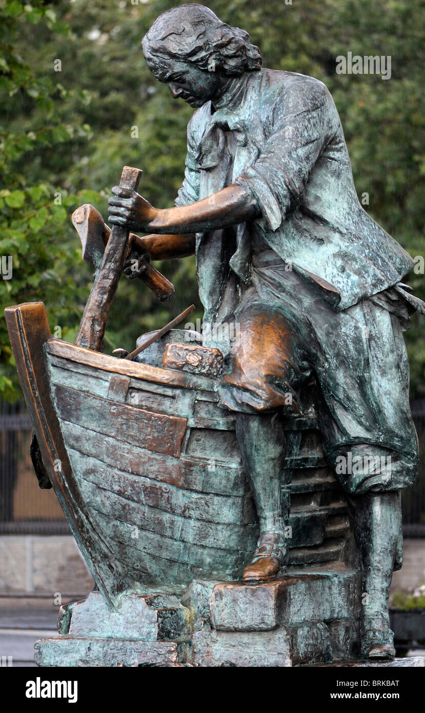 Peter the Great, Pyotr Alexeyevich Romanov, Tsar of Russia working as a ship builder. St Petersburg, Russia. Stock Photo