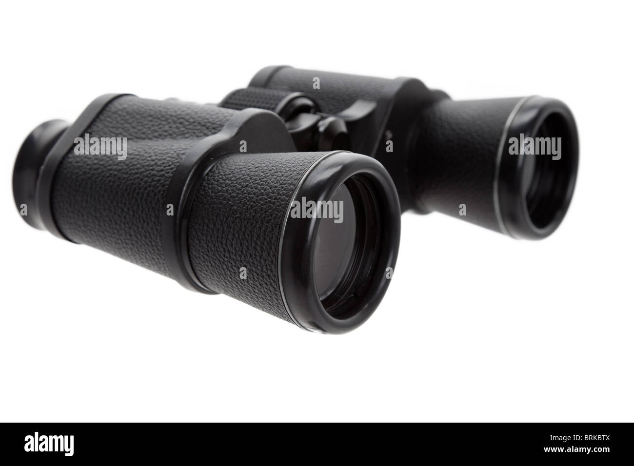 Black Binoculars with white background Stock Photo