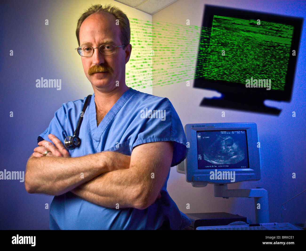 Doctors office w computer diagnostic equipment Stock Photo Alamy