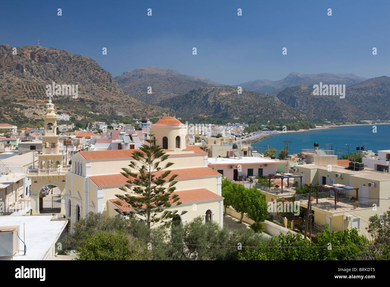 Paleochora town on the south coast of Crete, Greece Stock Photo