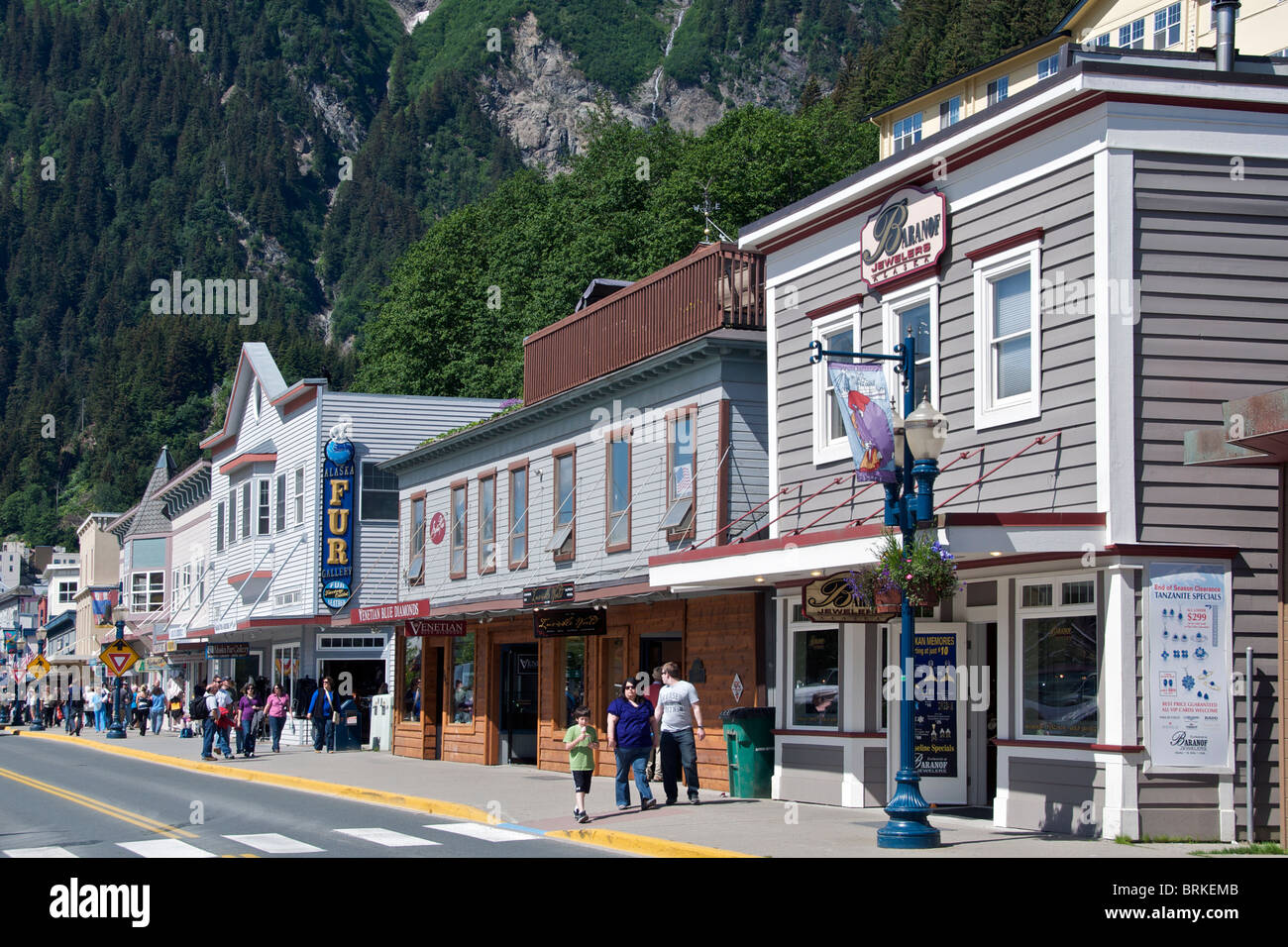 Shops downtown Juneau Alaska USA Stock Photo