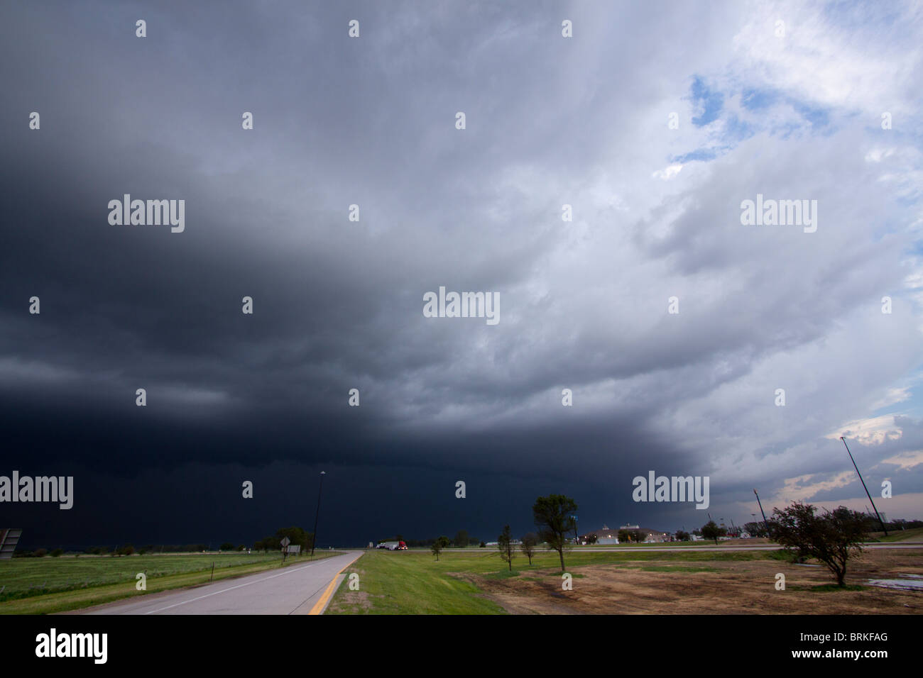 A severe thunderstorm in rural Nebraska, May 24, 2010. Stock Photo