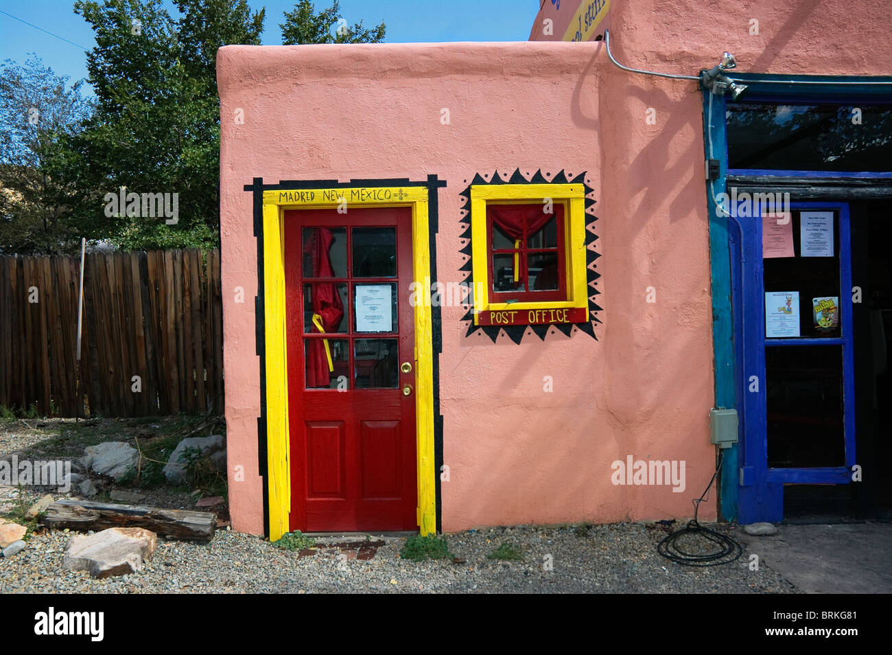 Madrid NM. along the Turquoise Trail. The Madrid Post Office Stock