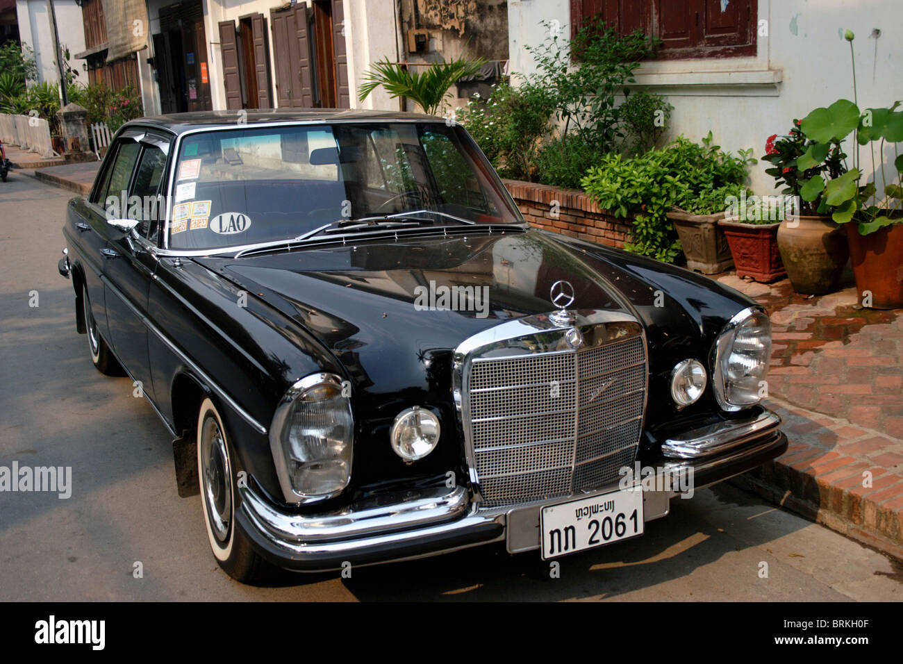 A black fully restored 1960's era Mercedes Benz 280 S ...