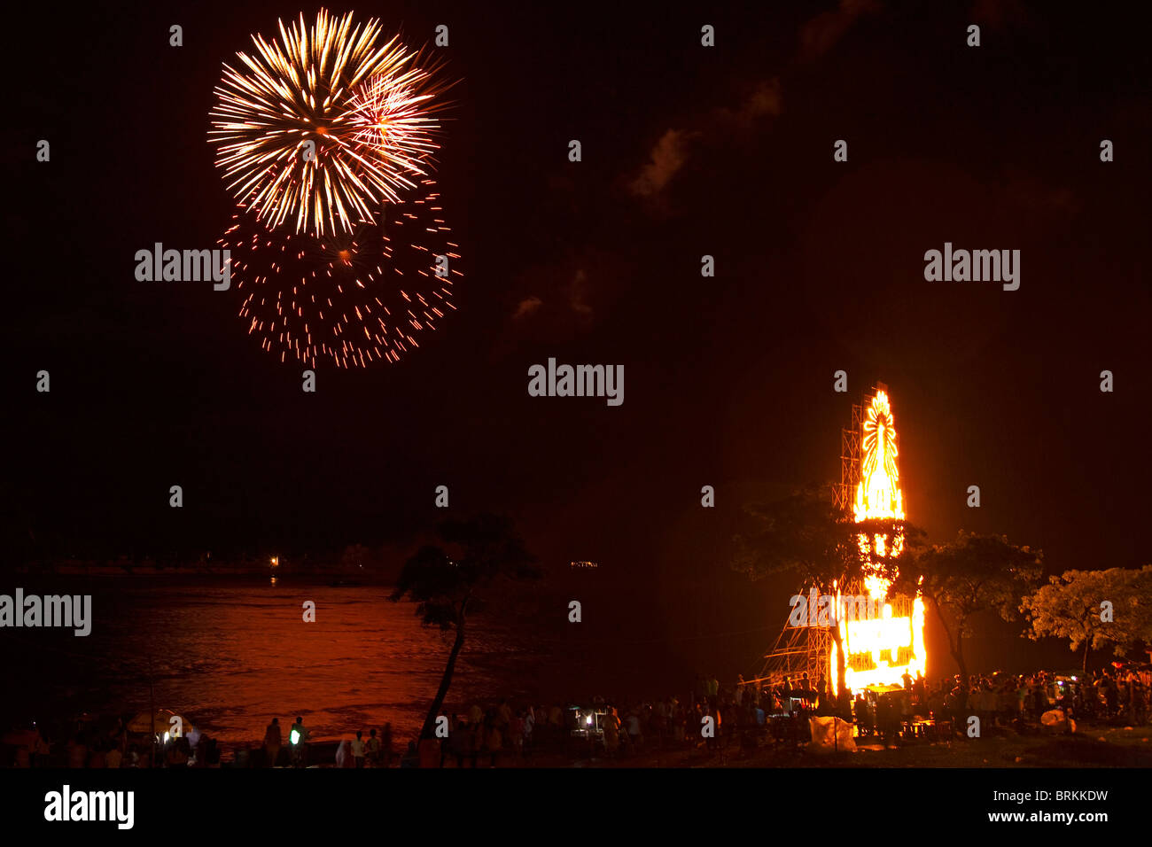 Water Festival fireworks, Cambodia Stock Photo Alamy