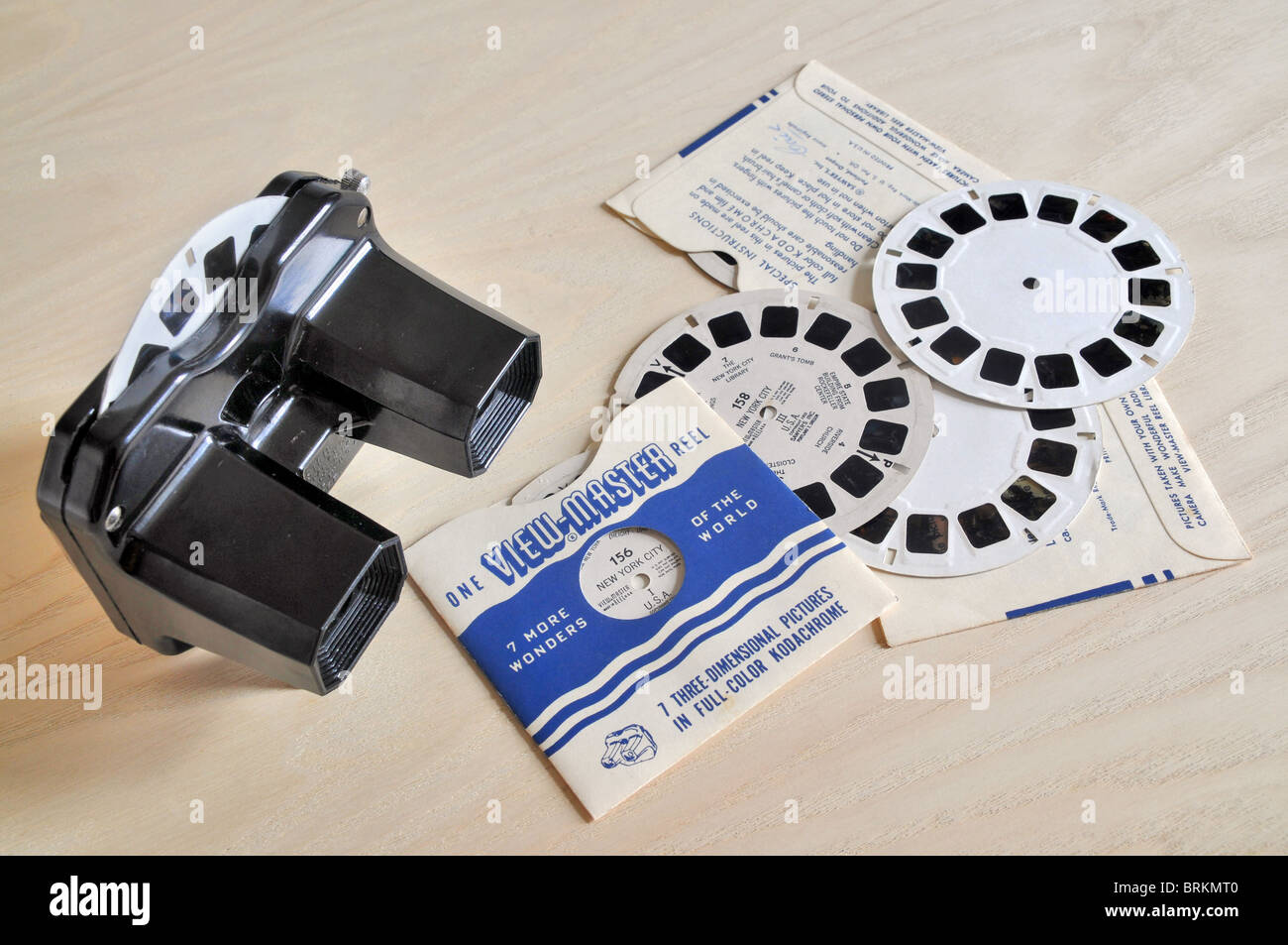 A view master with three dimensional / 3D colour reels. Stock Photo