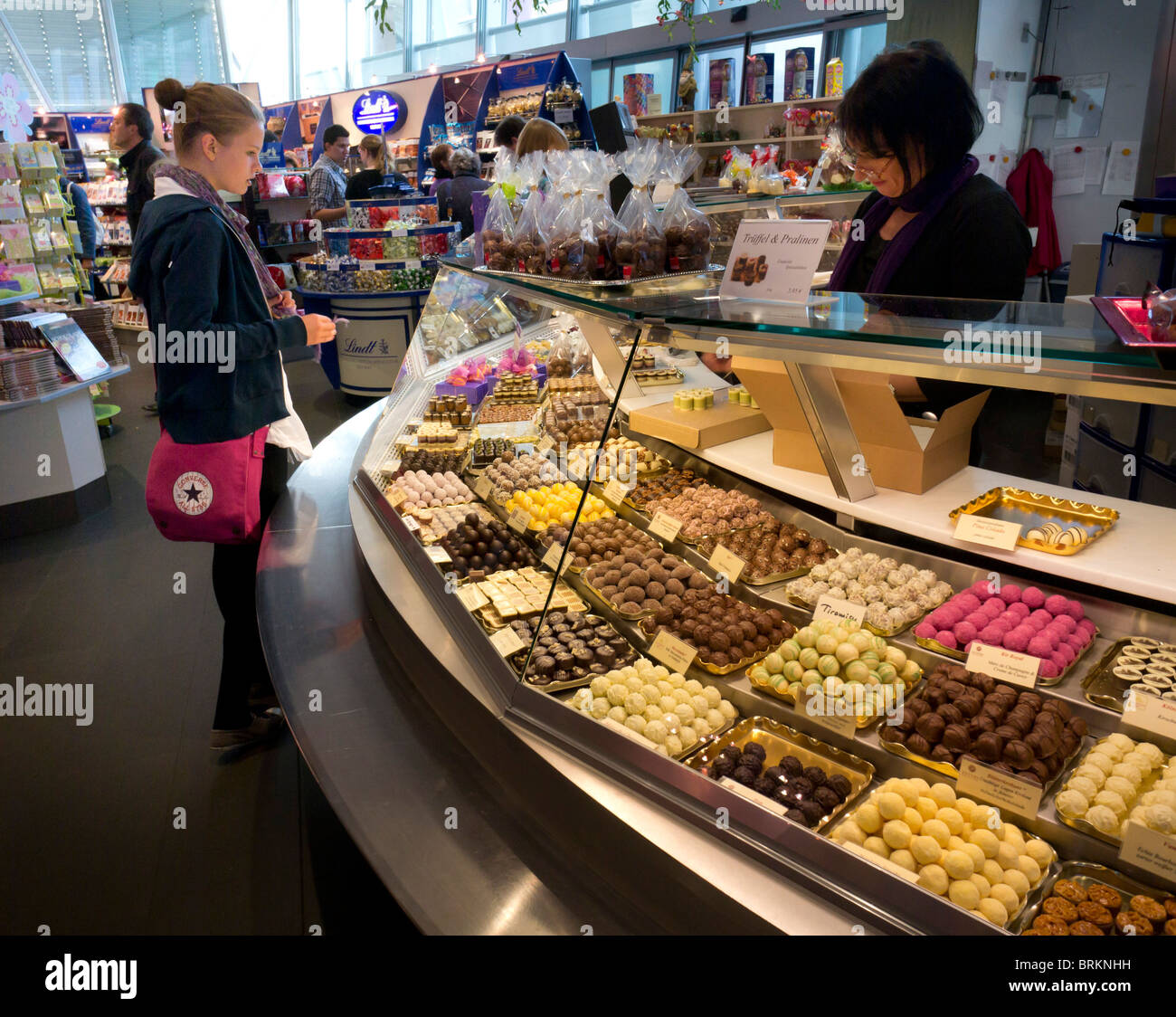 Cologne - the Lindt Chocolate museum and working factory tour on the old  quay island - the retail shop mhoff-Schokoladenmuseum Stock Photo - Alamy