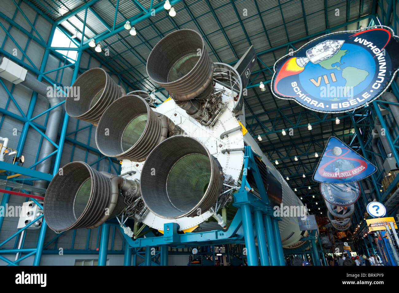 The Saturn V moon rocket in the Kennedy Space Centre,Orlando, Florida. Stock Photo