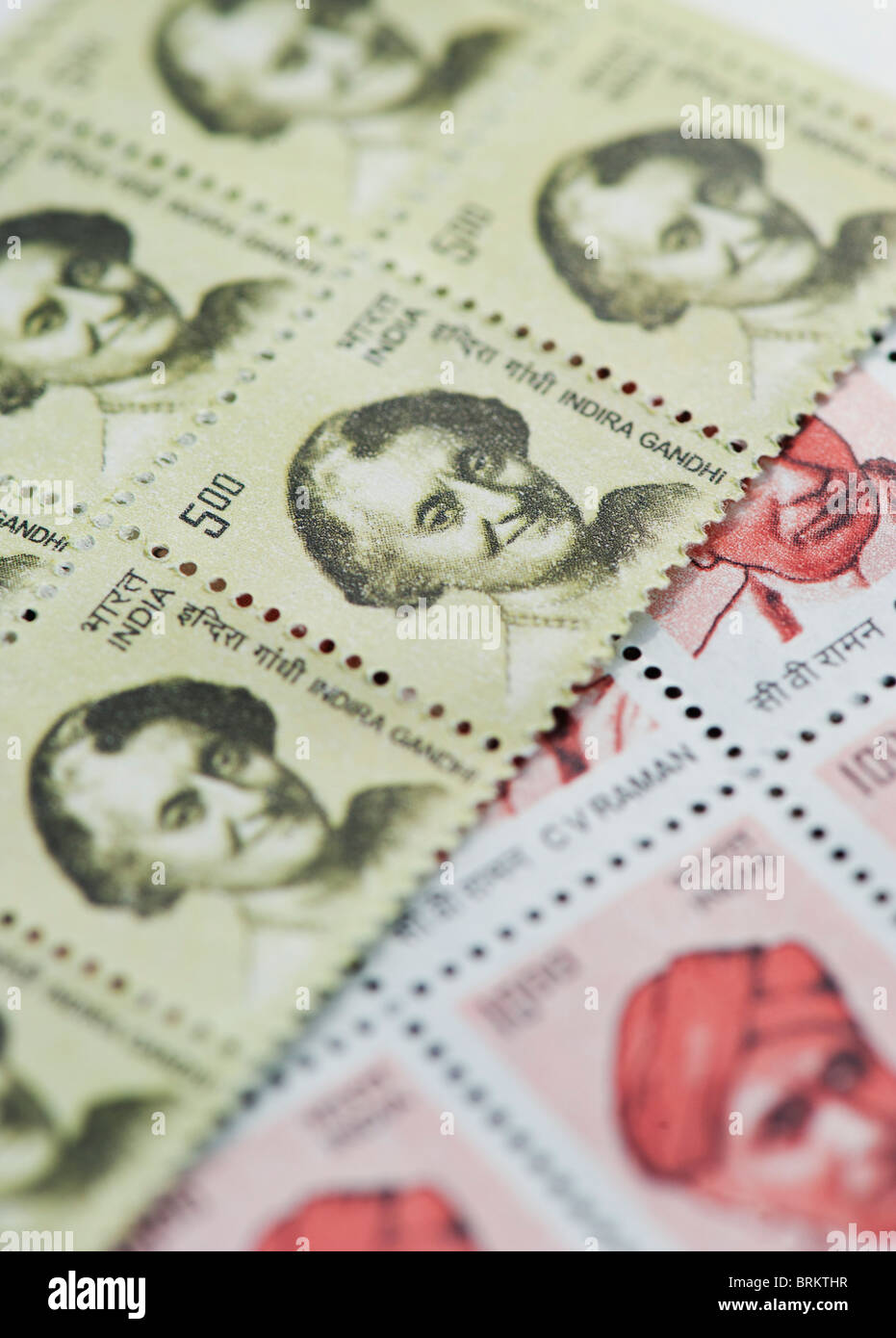 Indian postage stamps. India Stock Photo