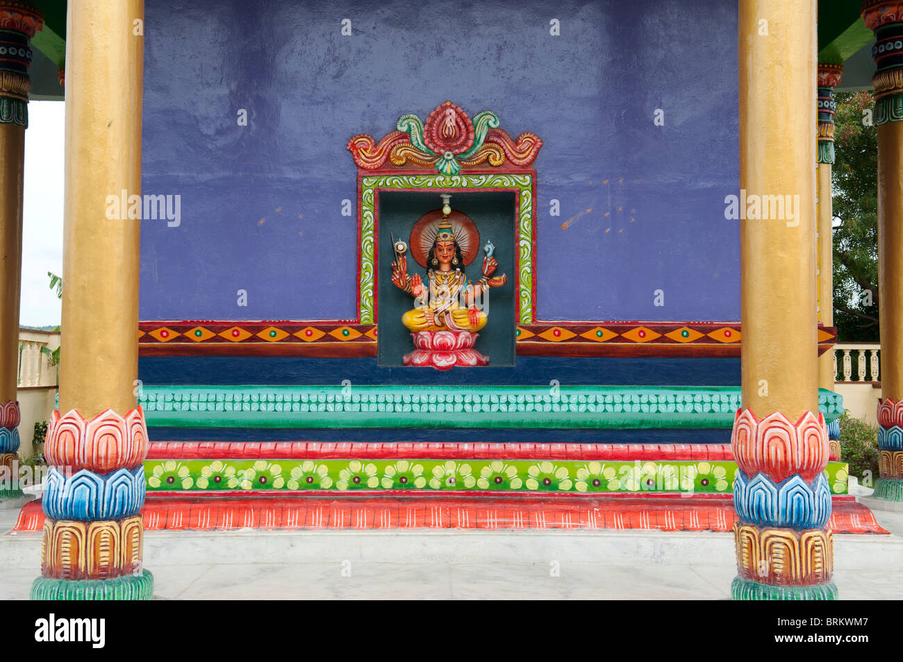 Hindu Durga temple in Puttaparthi, Andhra Pradesh, India Stock Photo