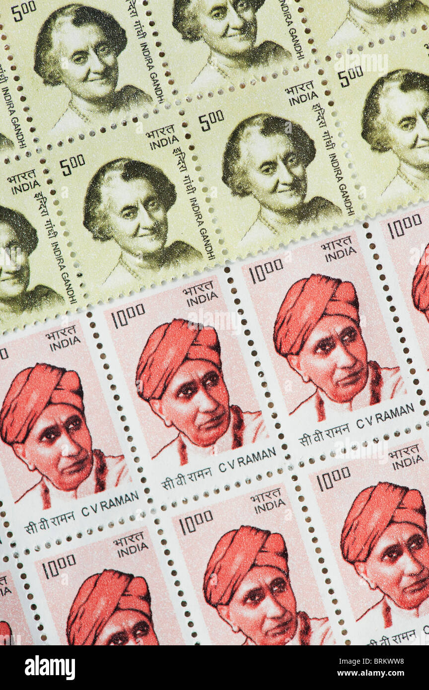 Indian postage stamps. India Stock Photo