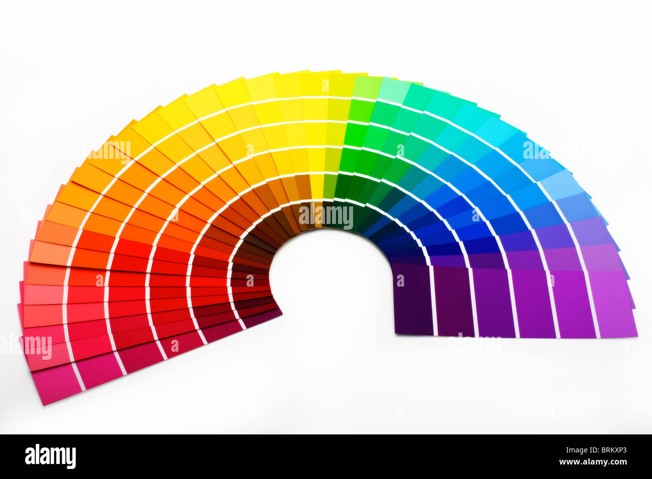 A fan of paint colour swatches Stock Photo