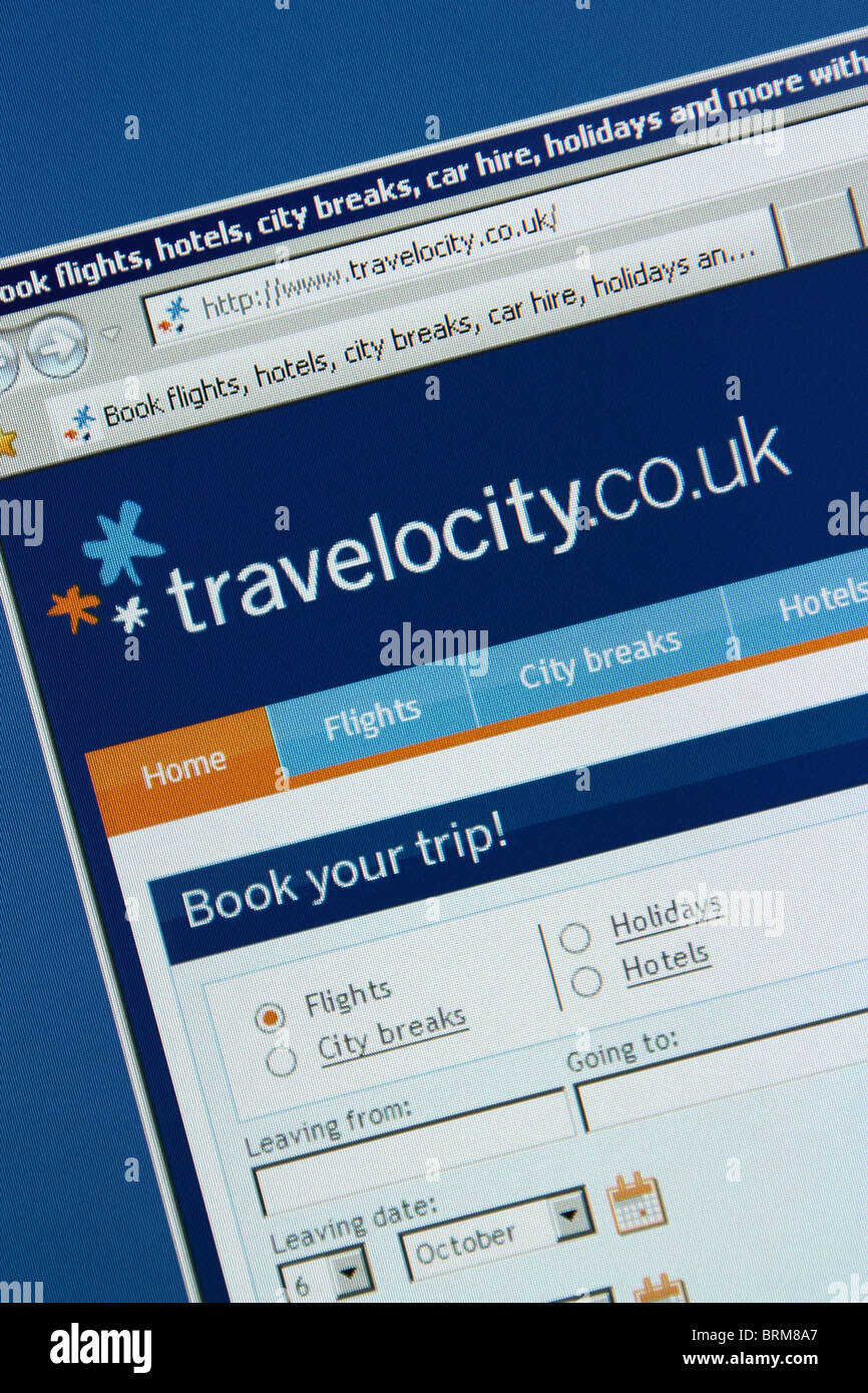 travel booking online travelocity Stock Photo Alamy