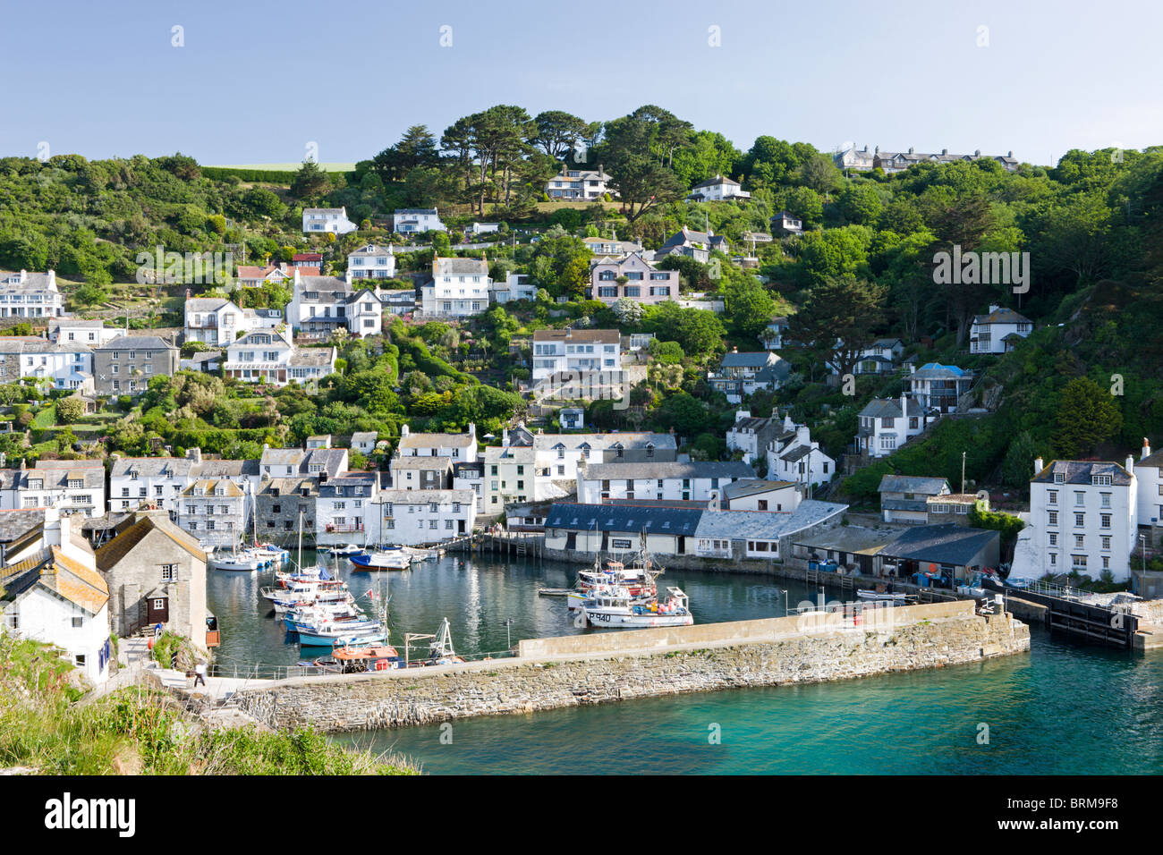 Polperro harbour and village, Cornwall, England. Summer (June) 2010. Stock Photo