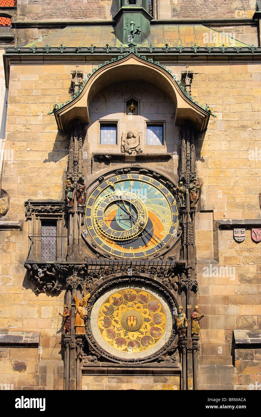Prag Uhr - Prague tower clock 02 Stock Photo