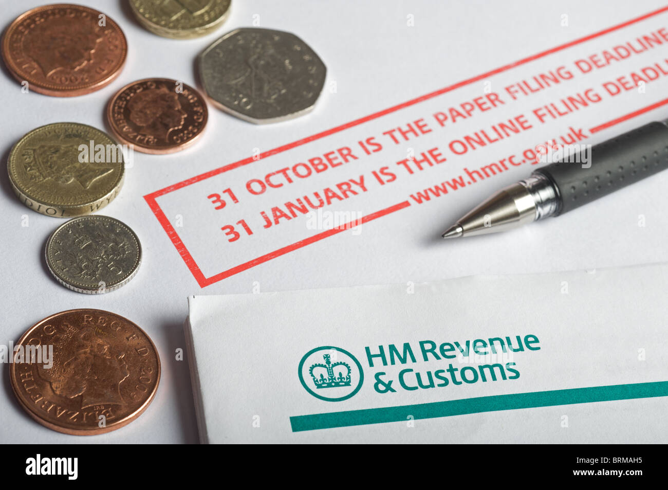 hm-revenue-customs-tax-form-stock-photo-alamy