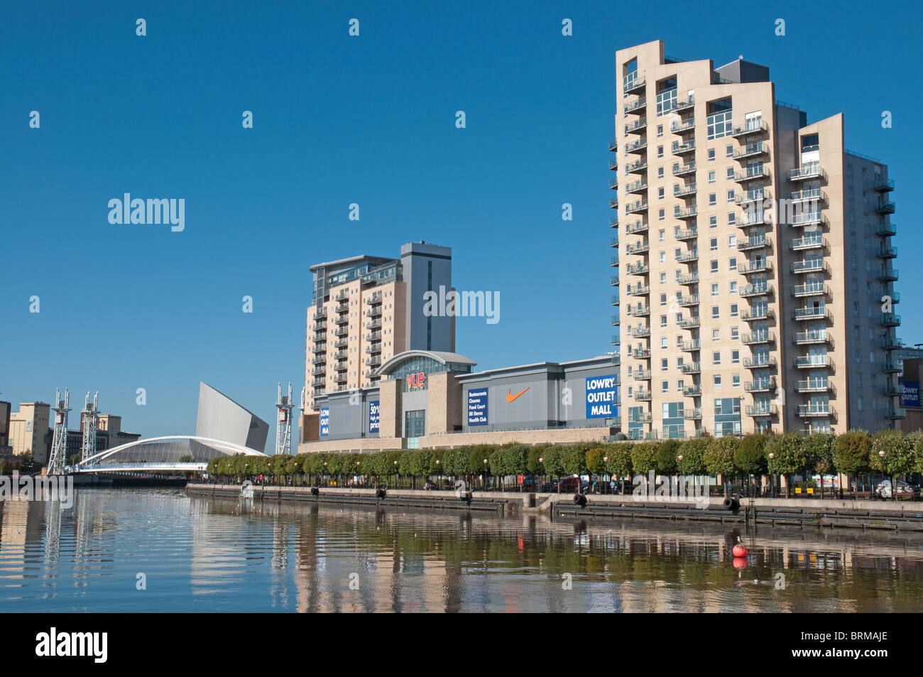 Apartments,Lowry Outlet Mall,Vue cinema at Salford Quays.The regeneration of the former Salford