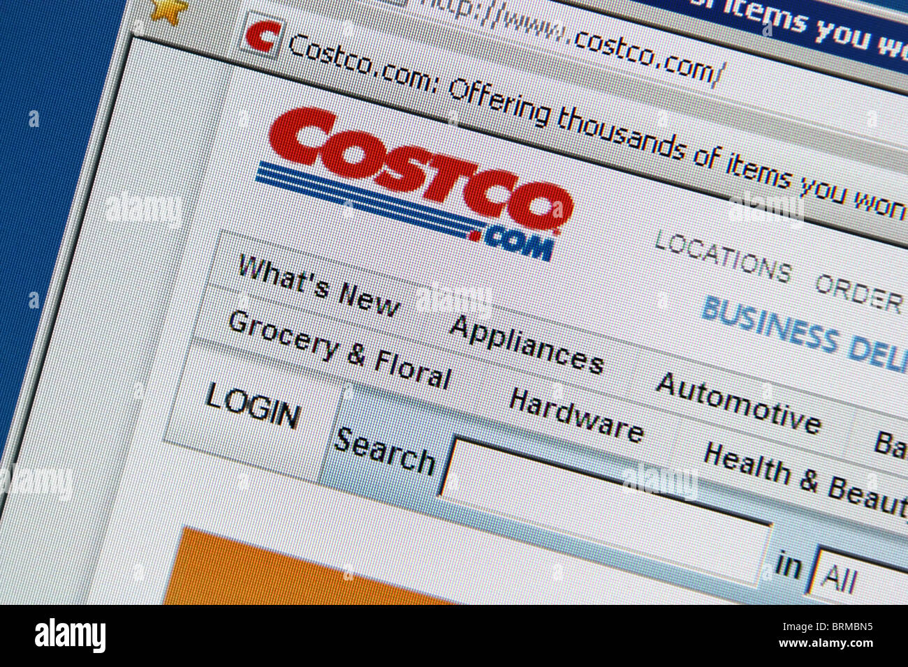 Costco.com website Stock Photo