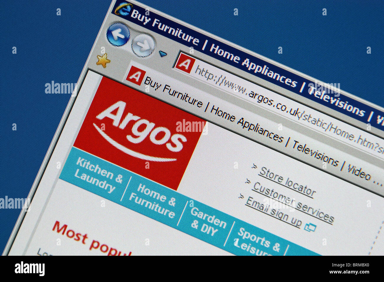 Argos website screenshot Stock Photo Alamy