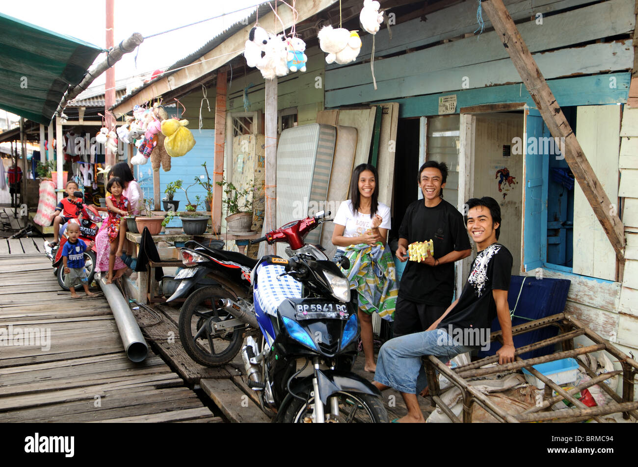 Indonesia Bintan Stilt Village Scene In Tanjung Pinang Stock Photo Alamy