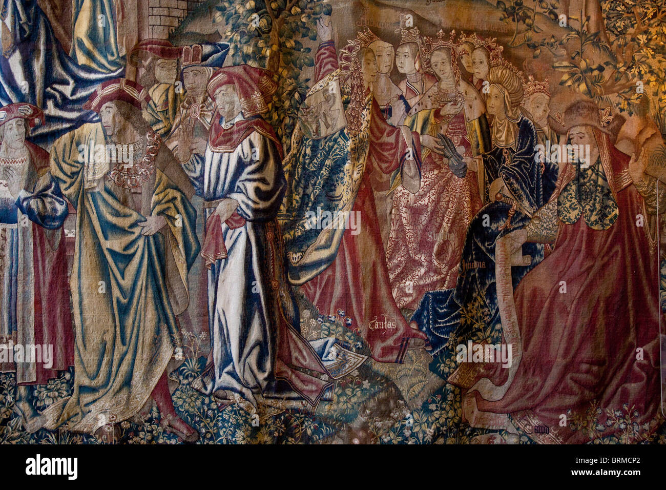 Hanging Medieval Tapestries, Hampton Court Palace, Richmond, London