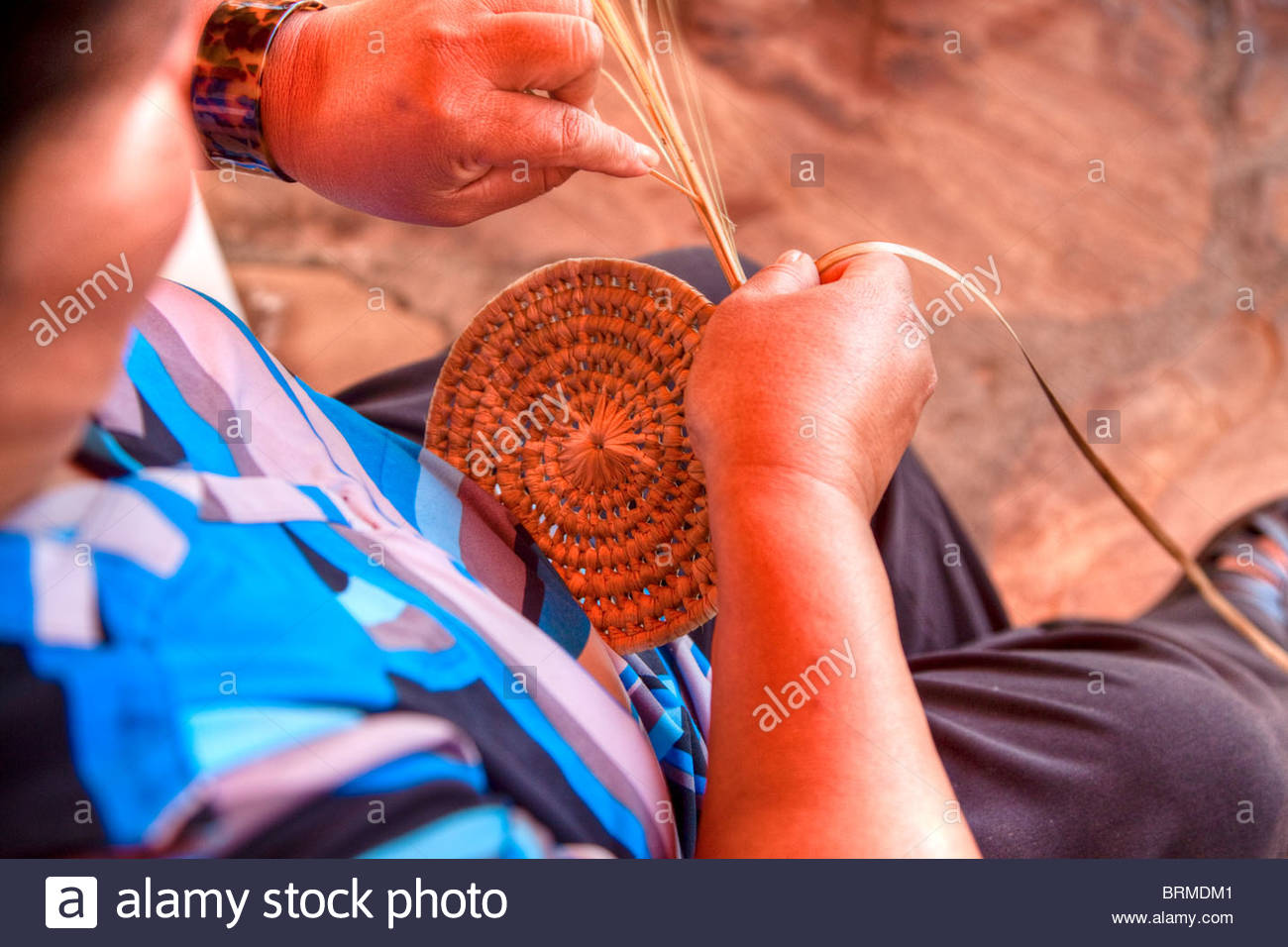 Native American Basket Weaving Stock Photos & Native American Basket