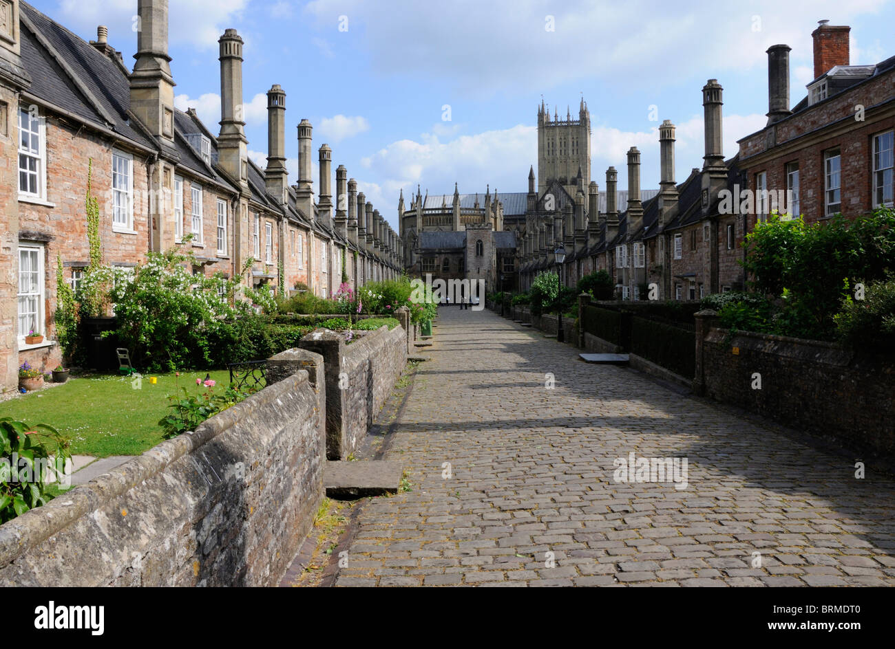 Vicars Close, Wells, from the north end Stock Photo