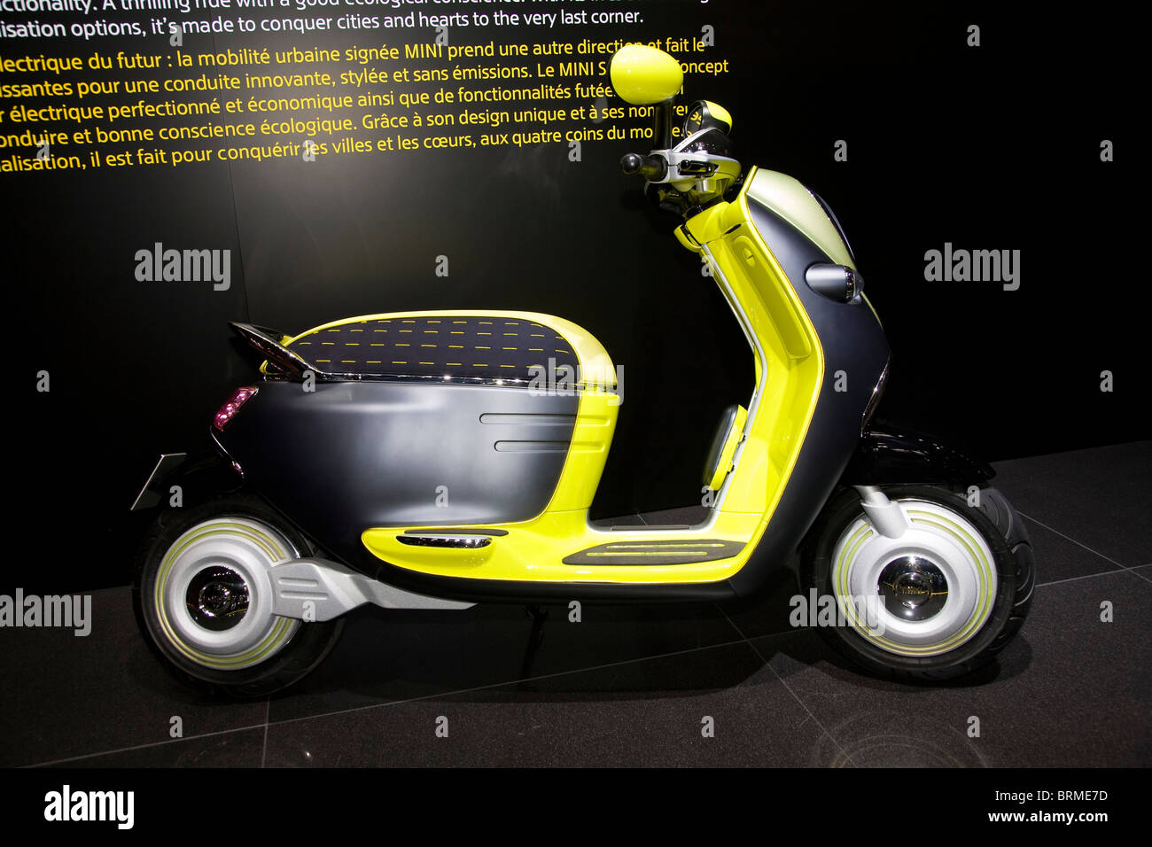 Paris motor show 2010 and the Mini electric scooter Stock Photo