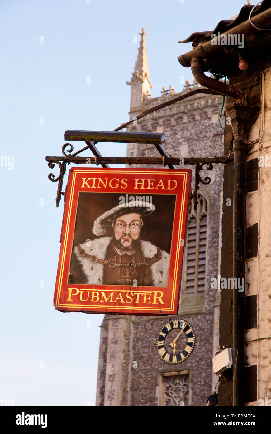 King's head pub sign Stock Photo
