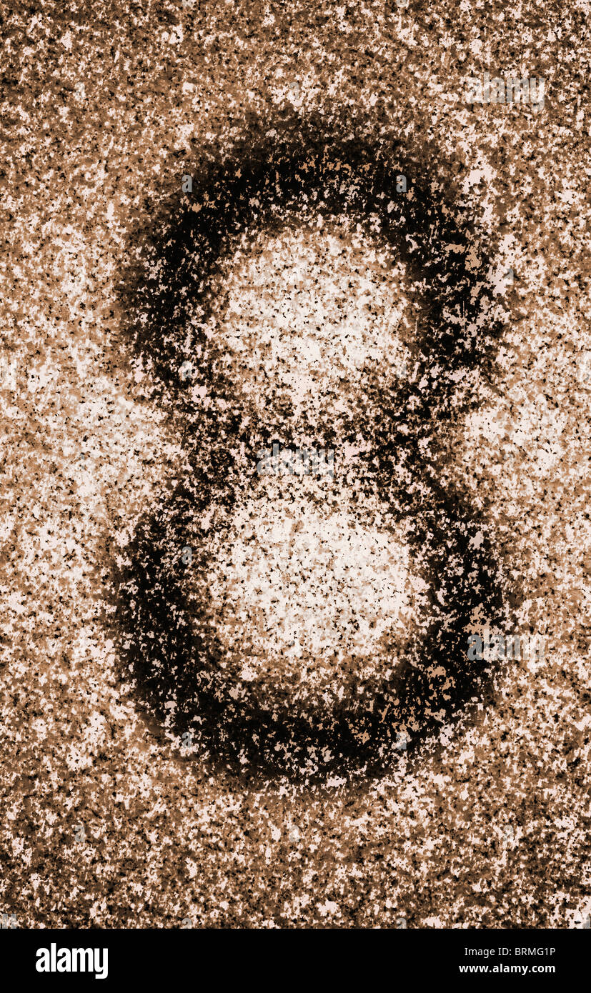 High resolution background of the number eight imprinted on granite texture Stock Photo